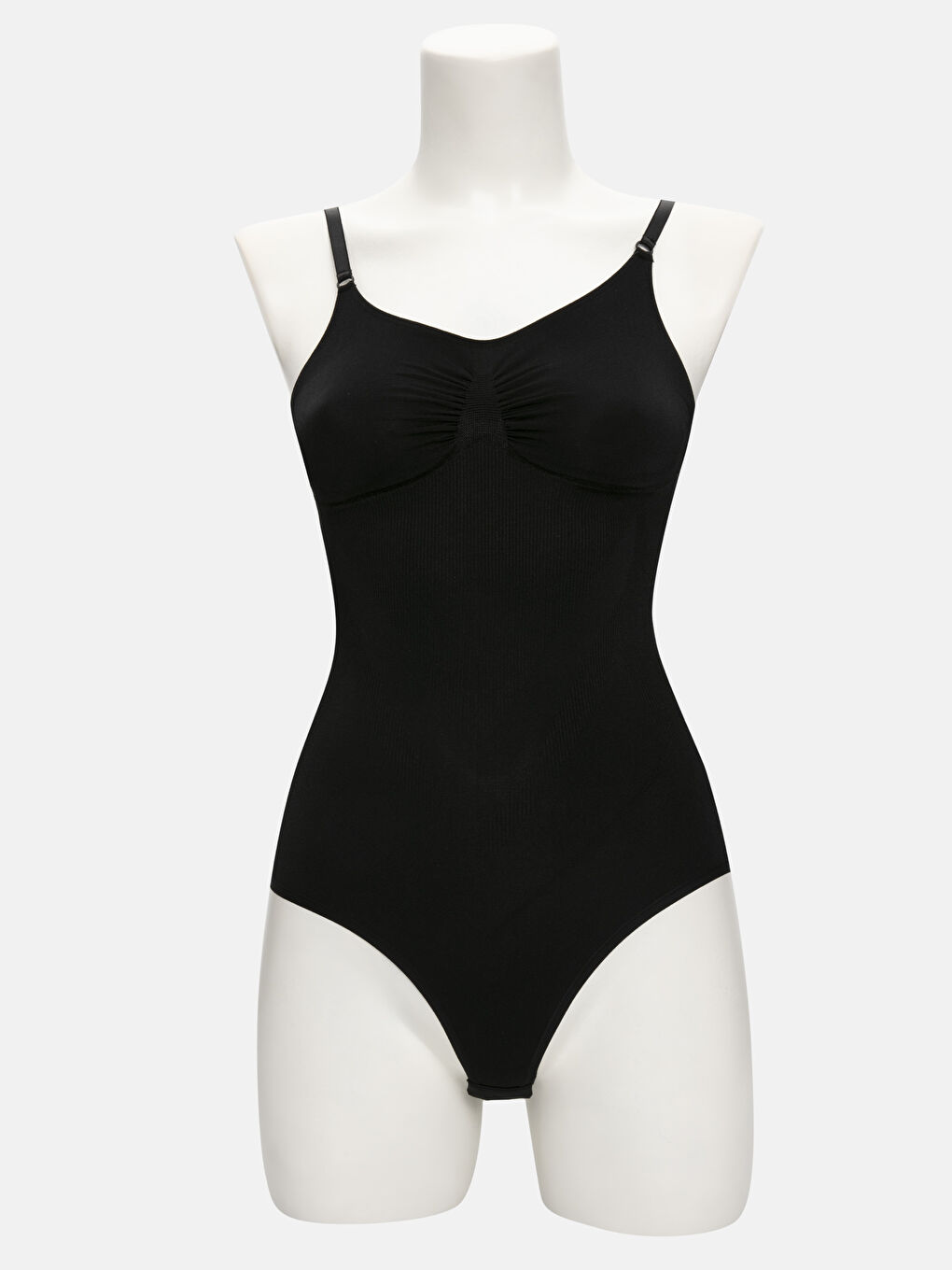 Siyah U Yaka Kadın Dikişsiz Korse-1