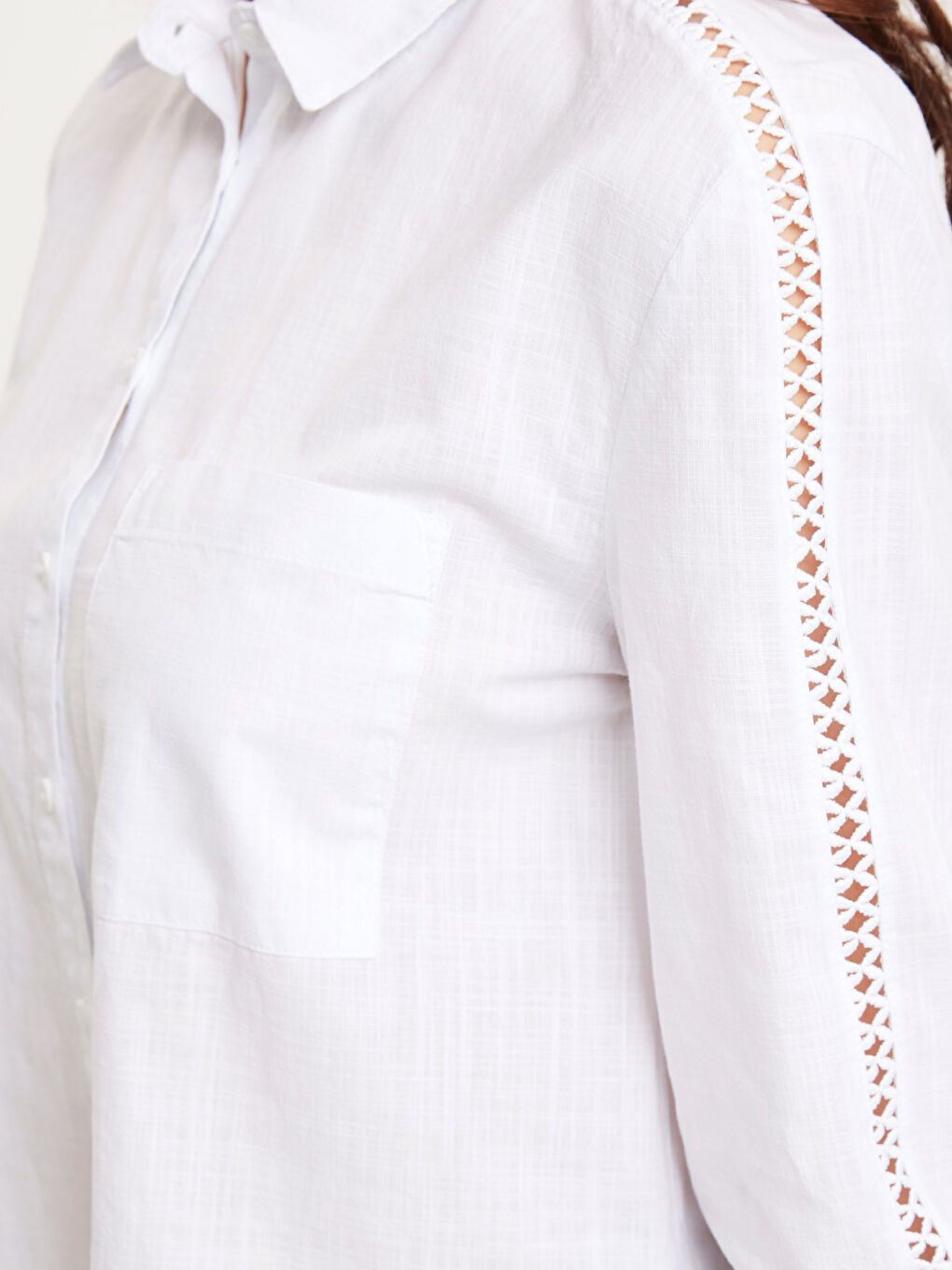 Shirt Collar Standard Fit Long Sleeve Women's Shirt-3