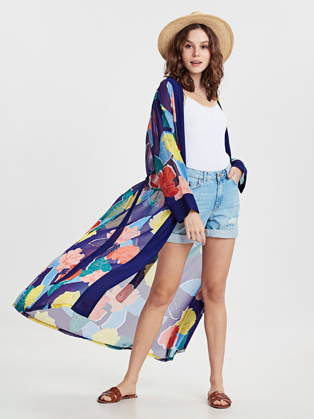 Lacivert Poplin Kadın Elbise