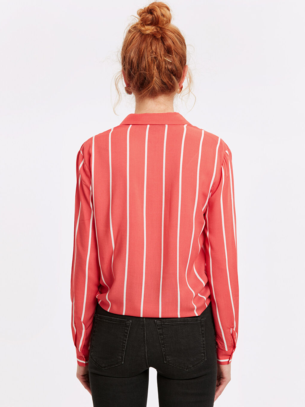 Shirt Collar Standard Fit Long Sleeve Women's Shirt-1