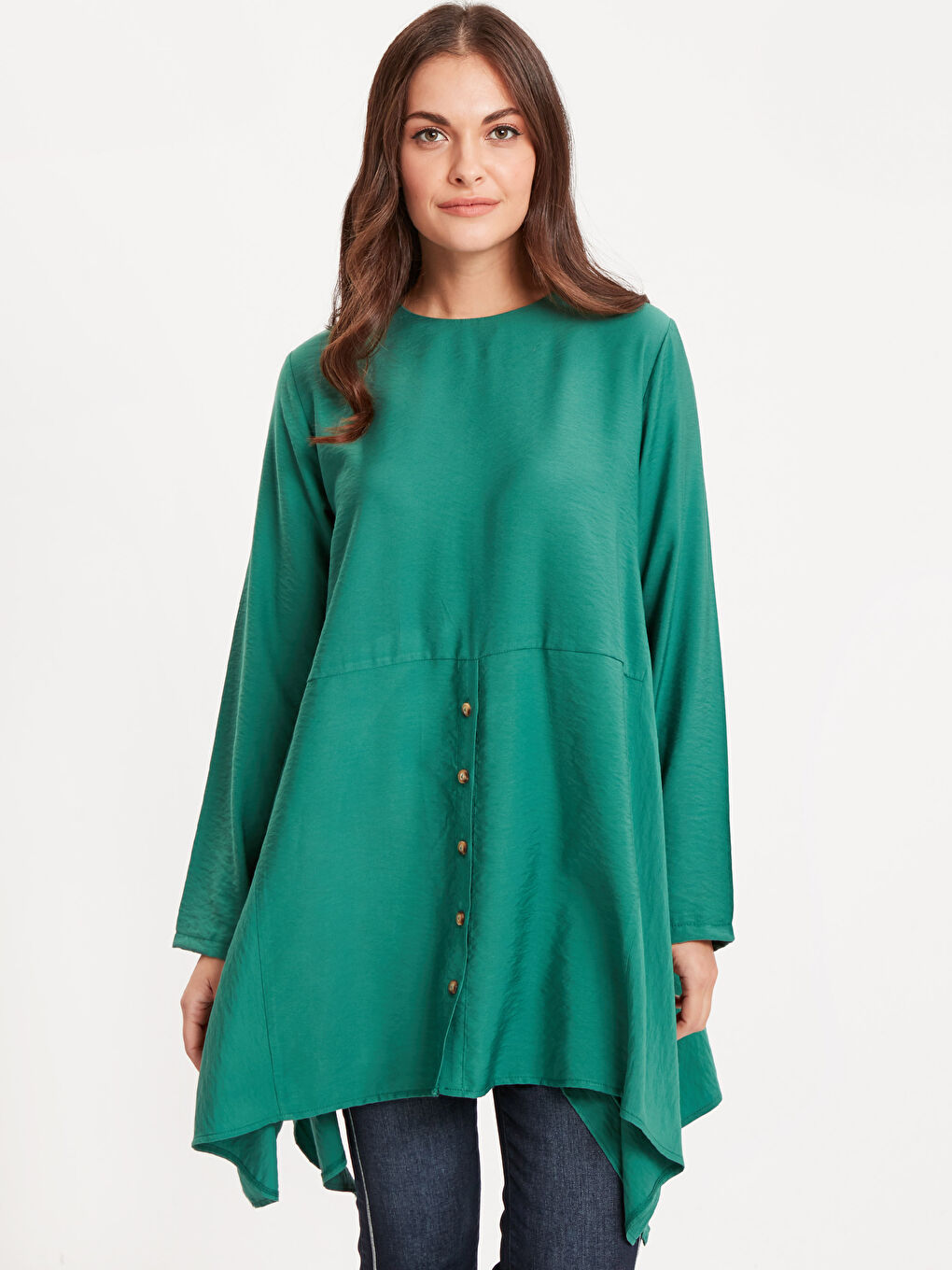 LCW Modest Woman GREEN Tunic -9S7657Z8-H0B