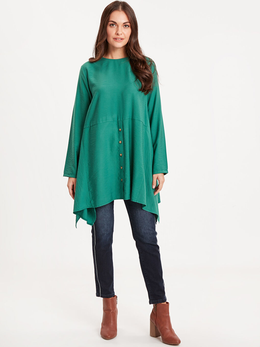 LCW Modest Woman GREEN Tunic -9S7657Z8-H0B