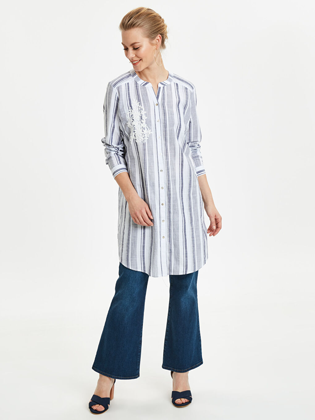 Mavi Çizgili Tunik-2