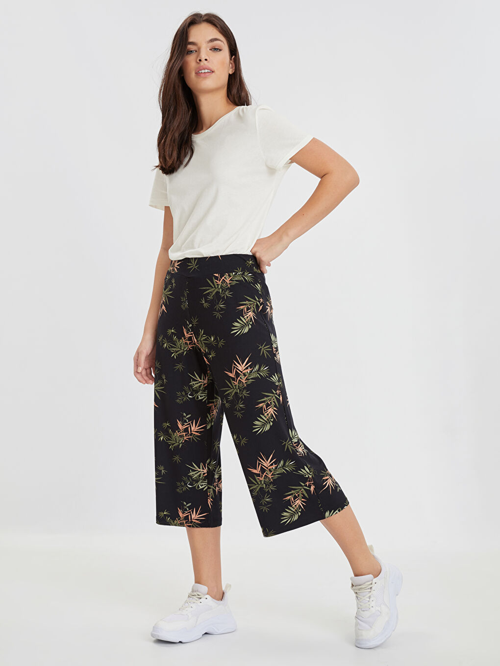 Pantalon Capri MARINE Femme-1