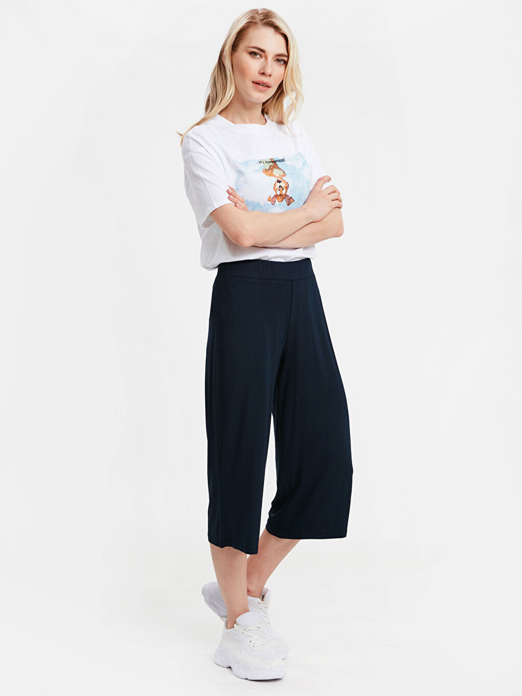 Pantalon Capri MARINE Femme