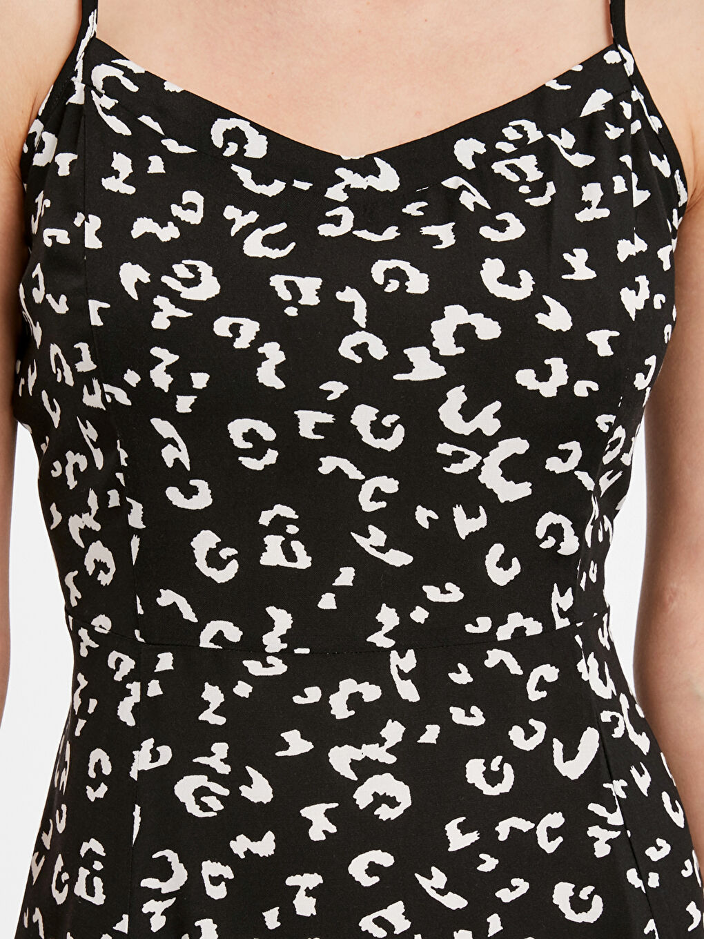 Ekru Baskılı Elbise-2