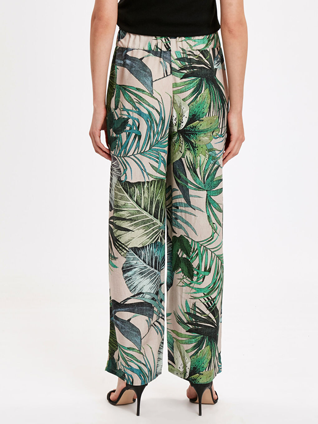 بنطلون بالازو مزين بخصر مطاطي-2