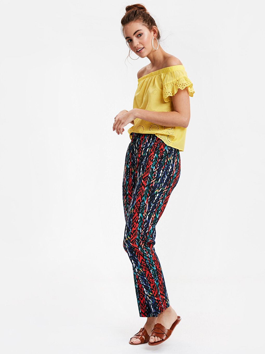 Woman Red Trousers