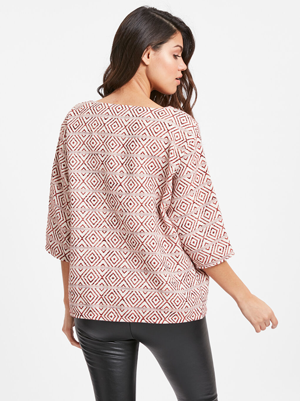 Ekru Standart Fit Kadın Jakarlı Ceket-1