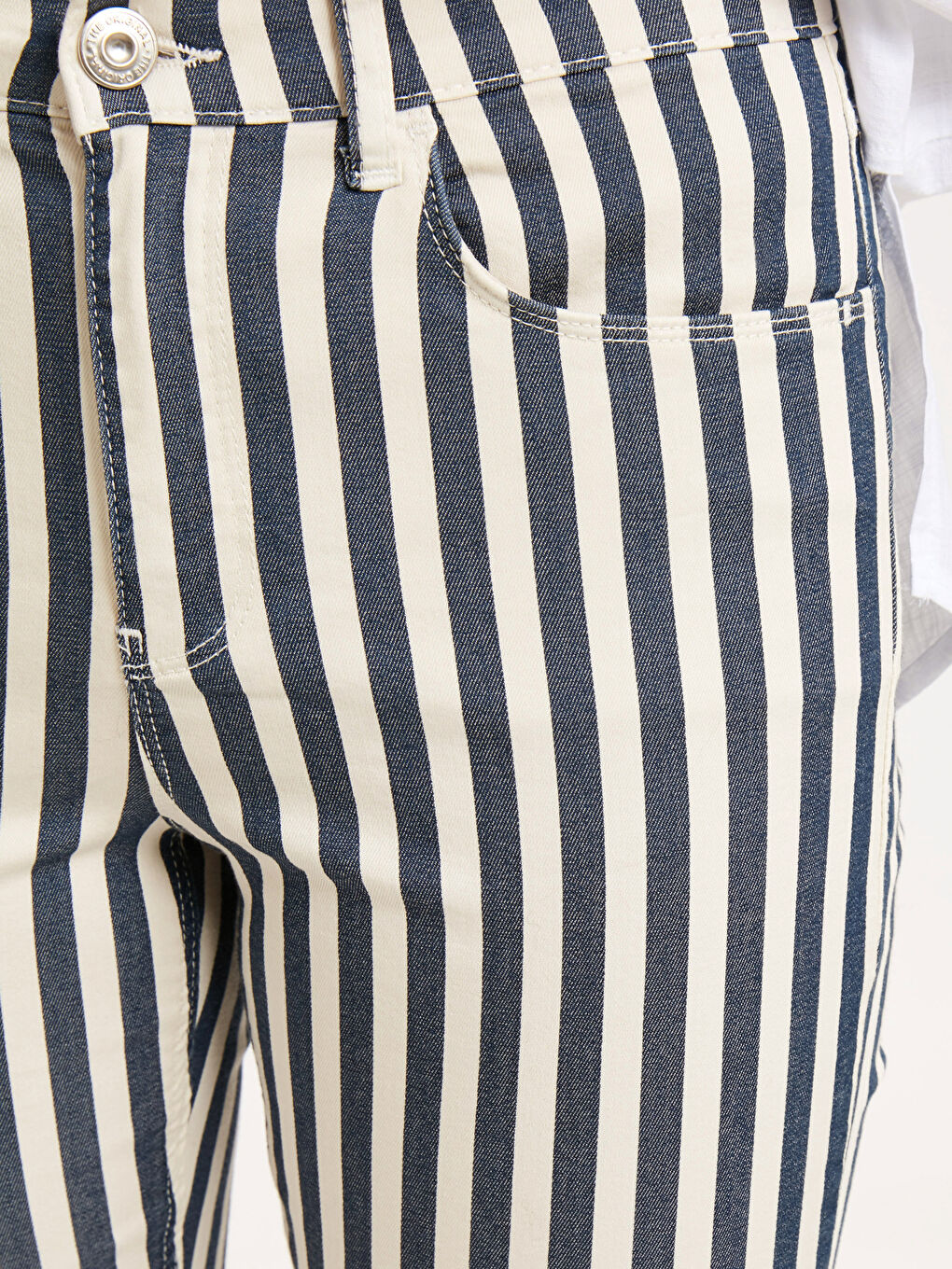 Striped Super Skinny Fit Women's Trousers-3