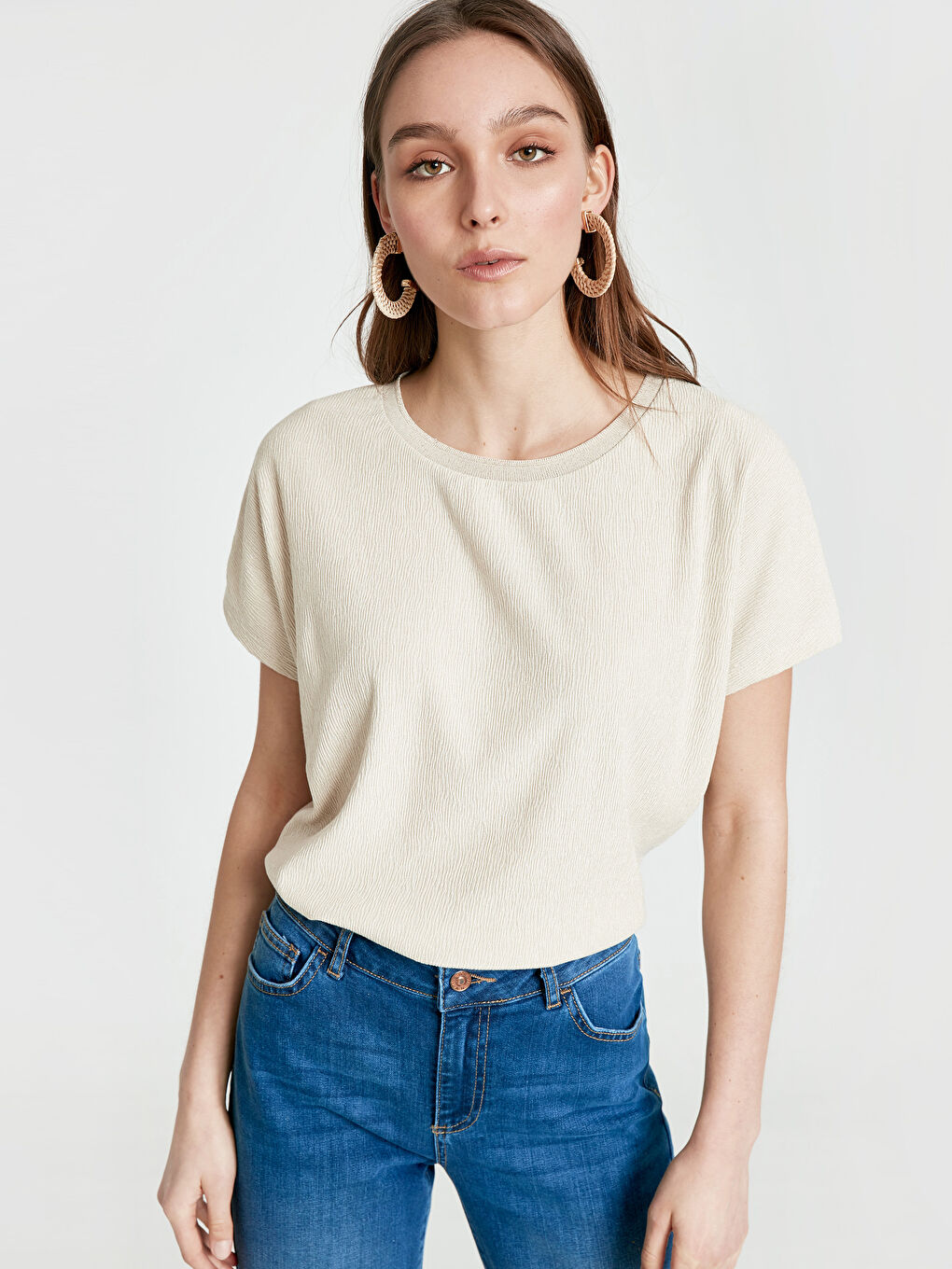 Woman BEIGE T-Shirt-1