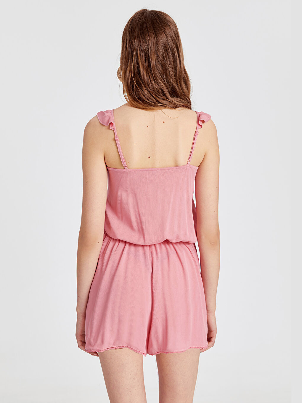 LCW DREAM Pembe U Yaka Fistolu Askılı Poplin Kadın Tulum - 2