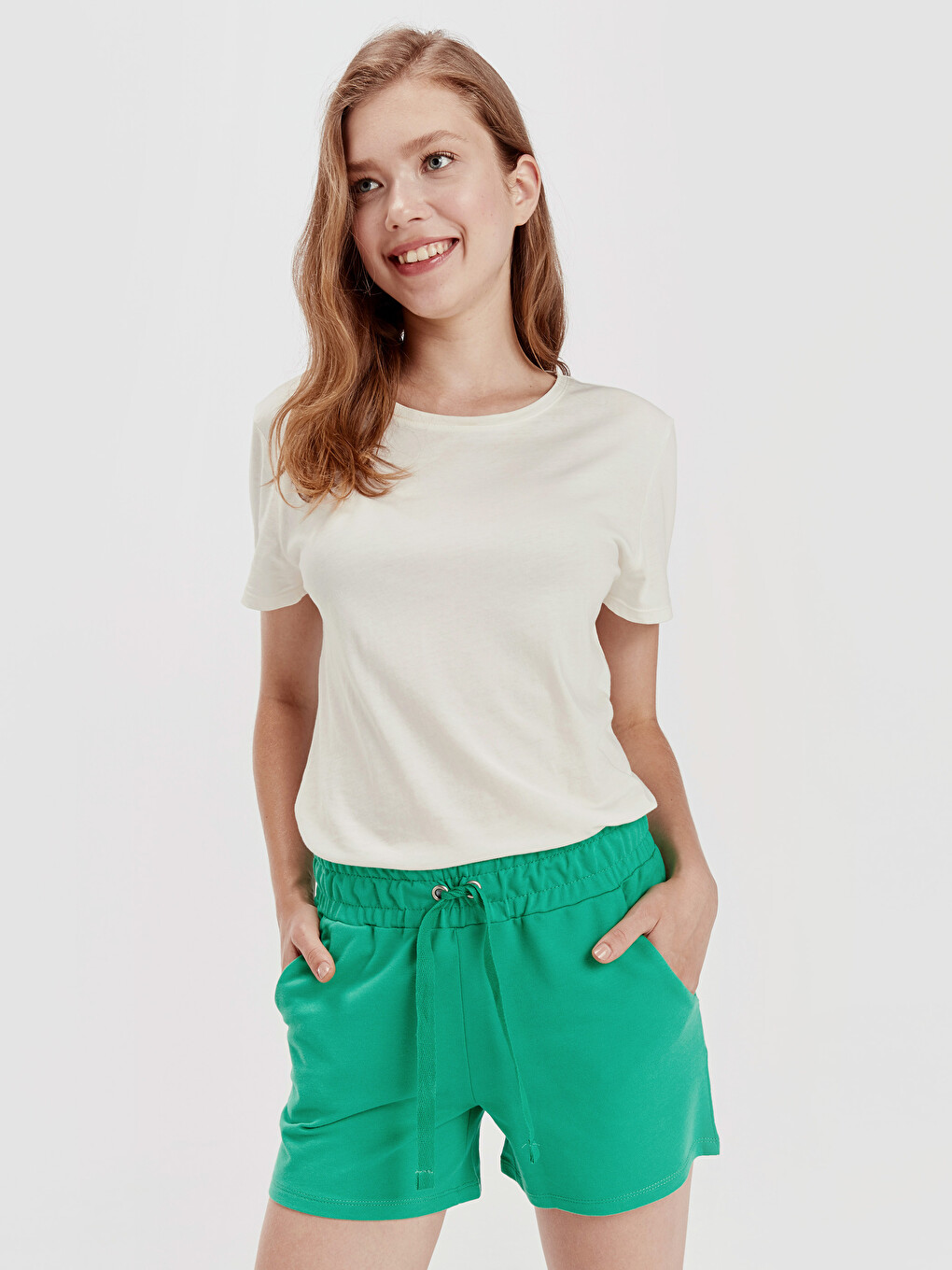 Woman Green Shorts