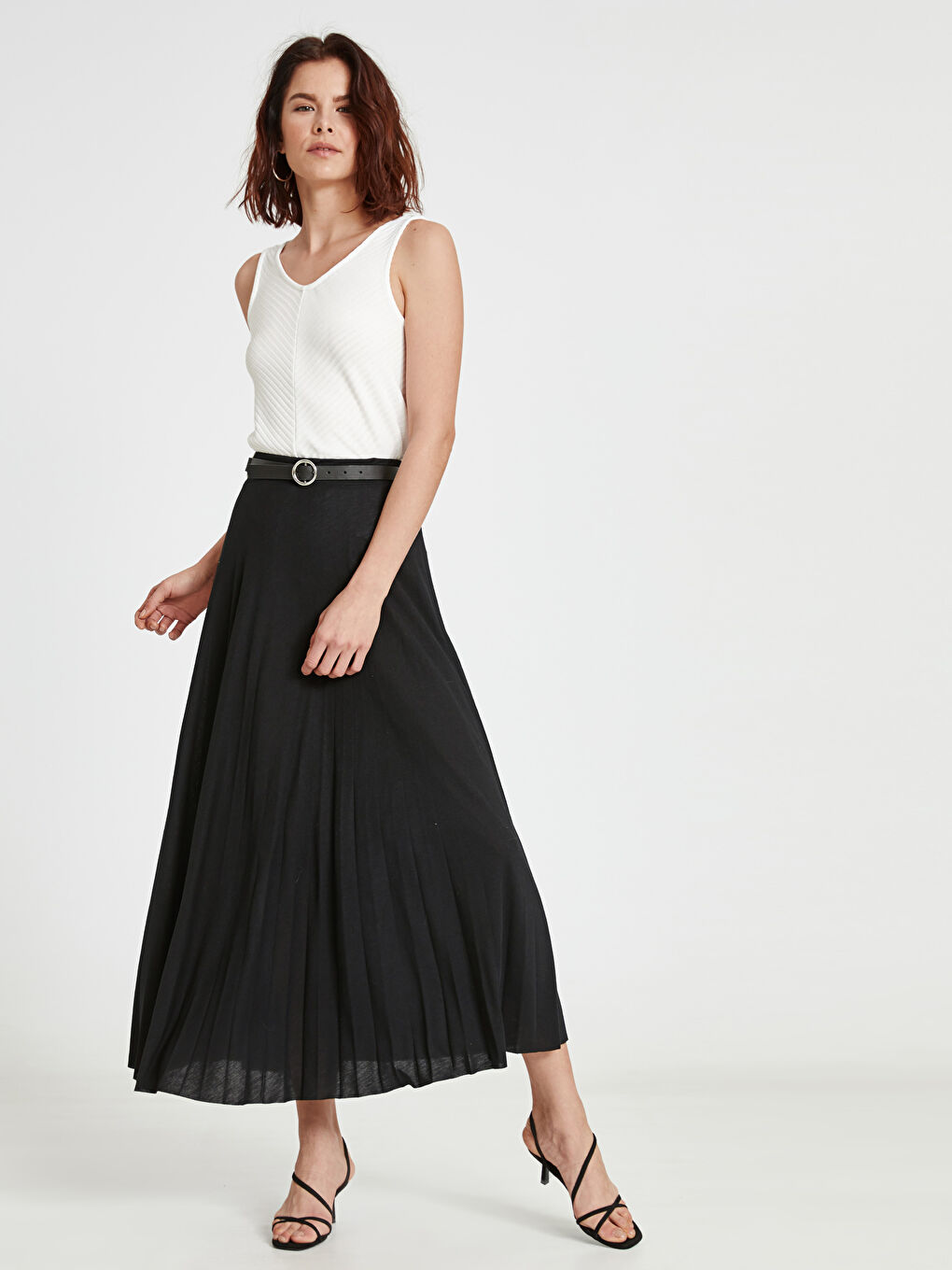 تنورة نسائية مريحة من القطن الممشط بنقشة-1