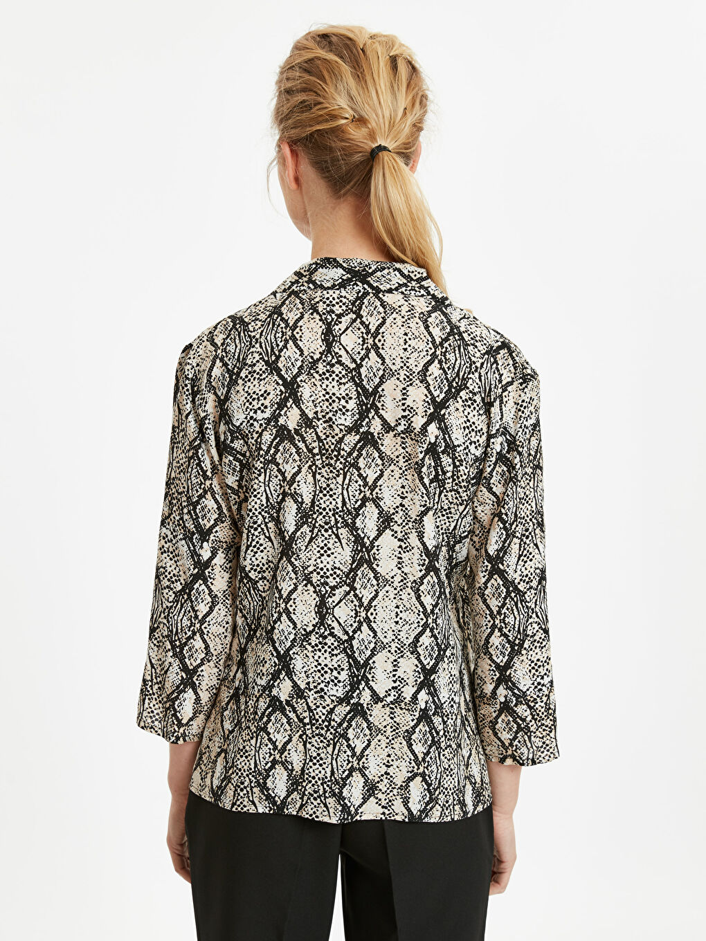 Bej Baskılı Gömlek-1