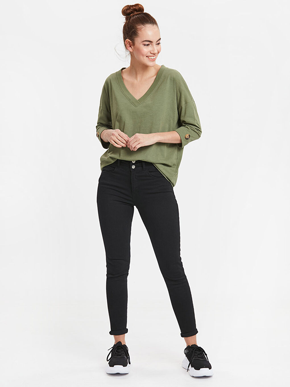 تي شيرت كاكي نساء-2