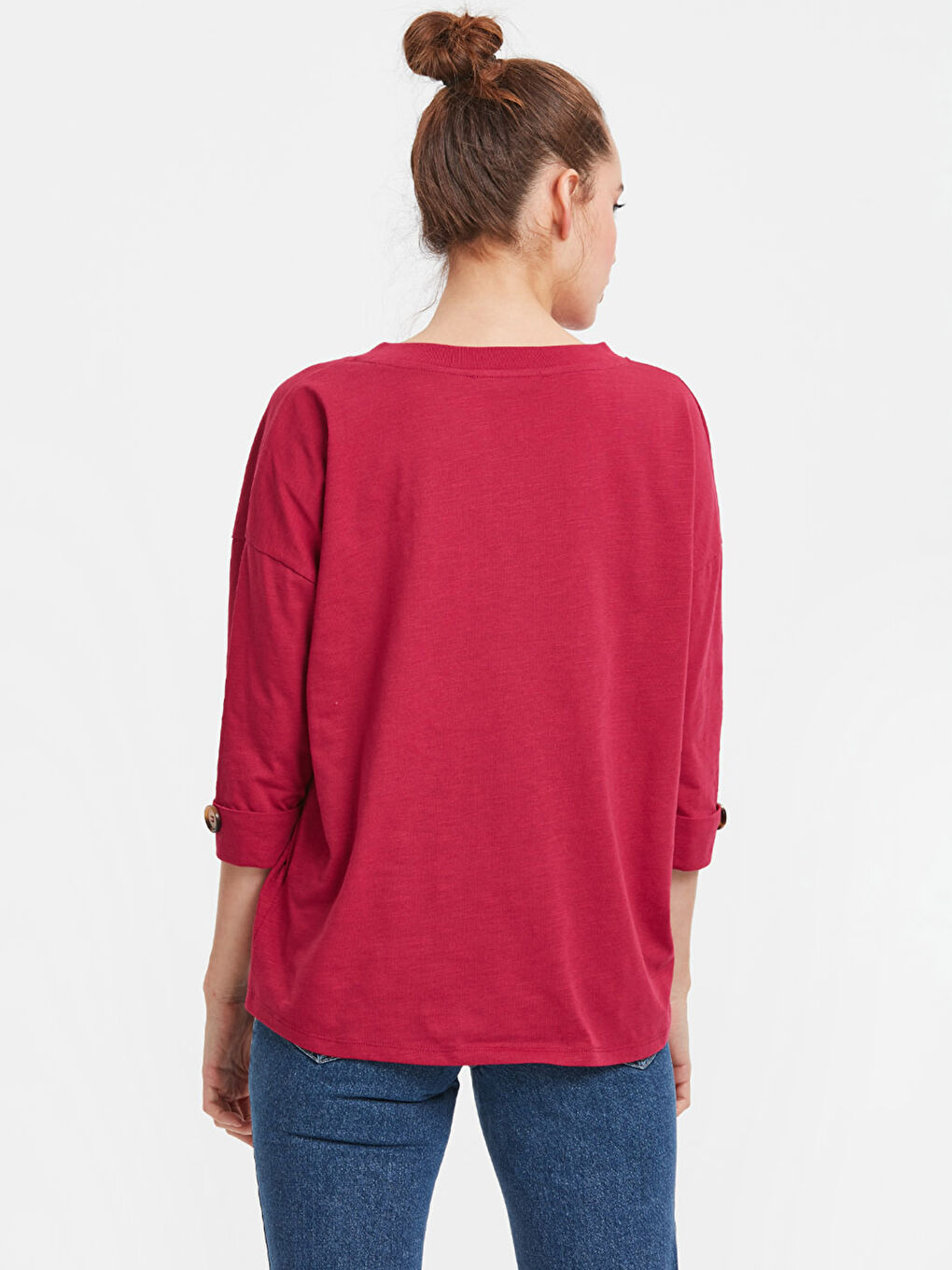 T-shirt ROUGE BORDEAUX Femme-1