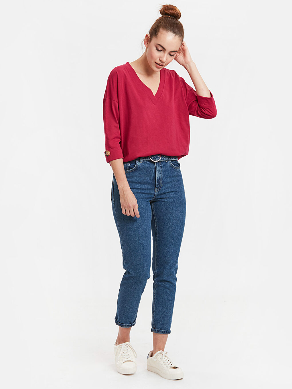 T-shirt ROUGE BORDEAUX Femme-2