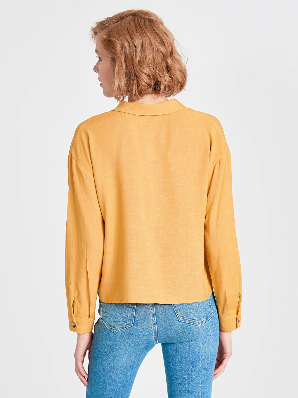 LCW Vision Button Closure Straight Long Sleeve Viscose Women's Shirt -9SJ936Z8-GCJ