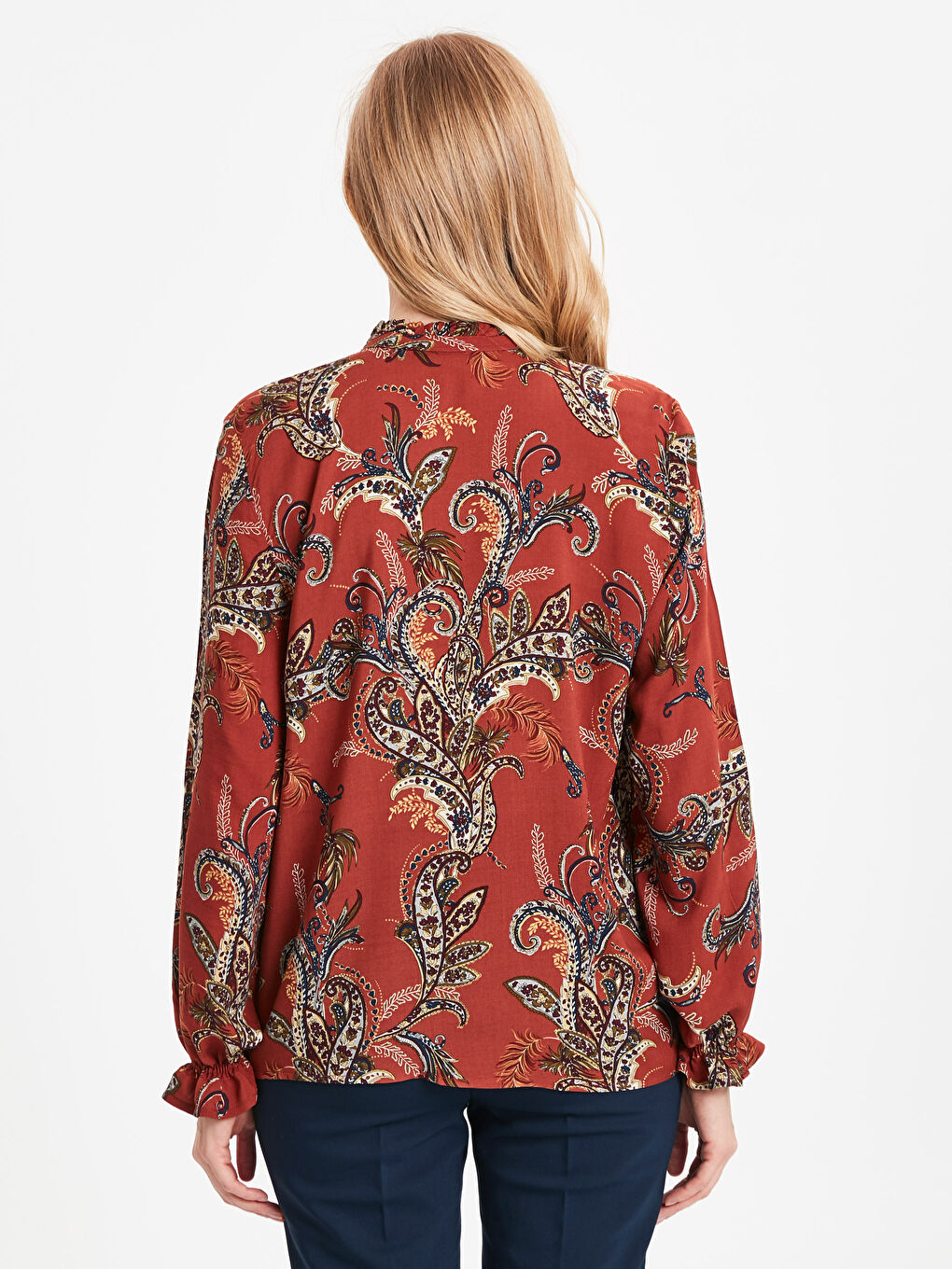 بلوزة برتقالي نساء-1