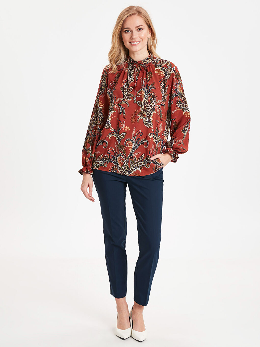 بلوزة برتقالي نساء-2