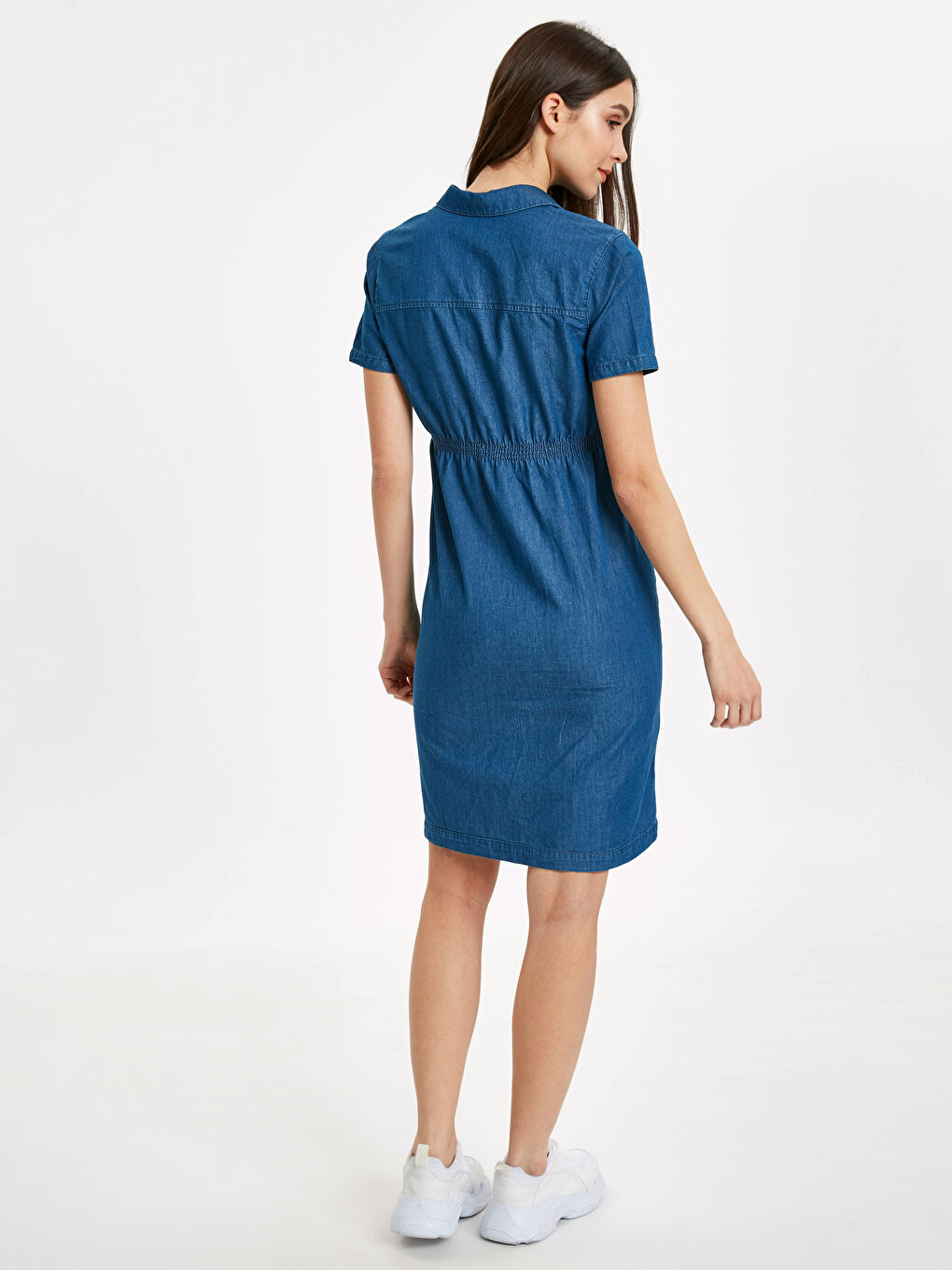Orta İndigo Rodeo Jean Elbise-1