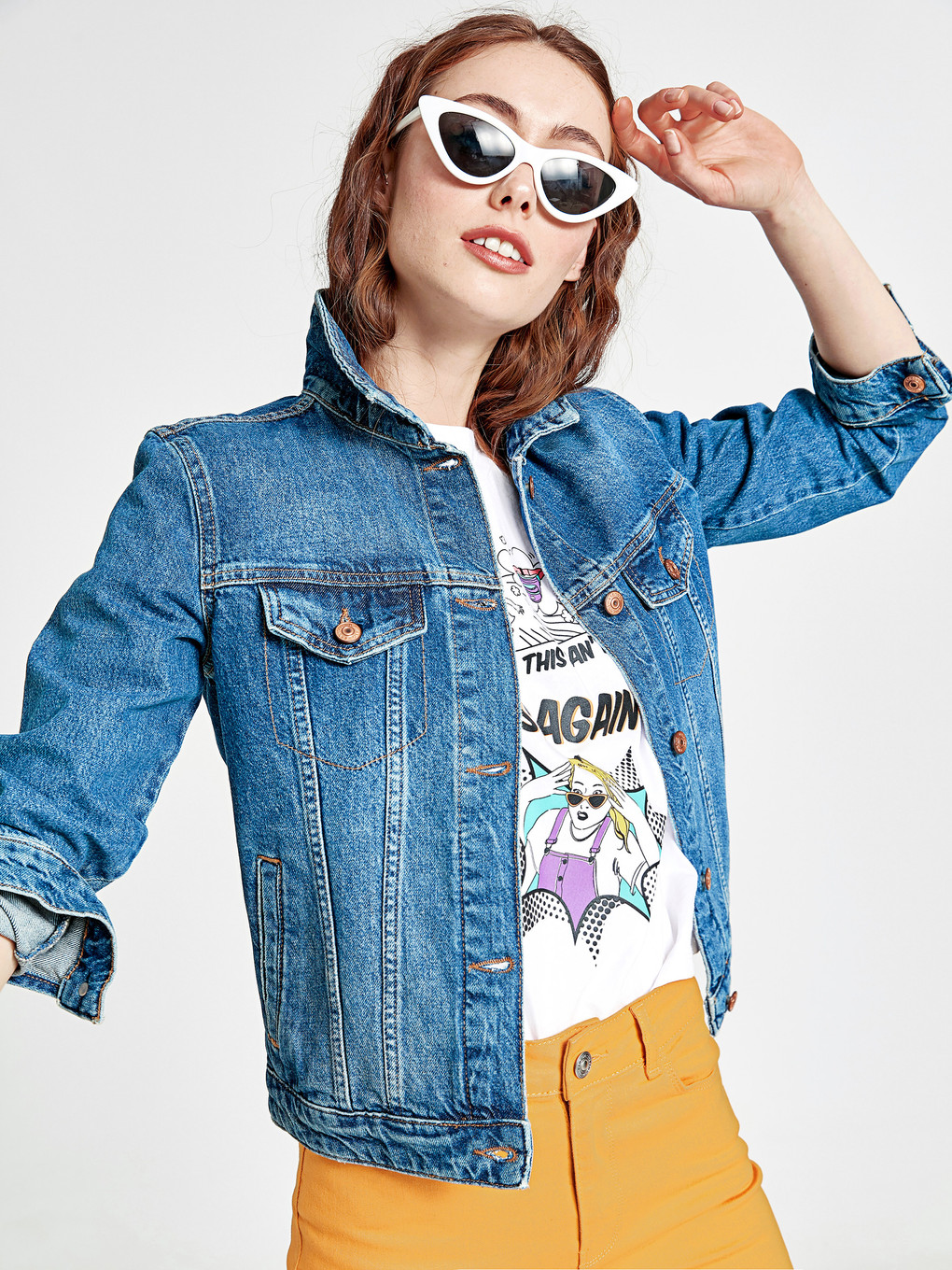 Orta İndigo Rodeo Jean Ceket