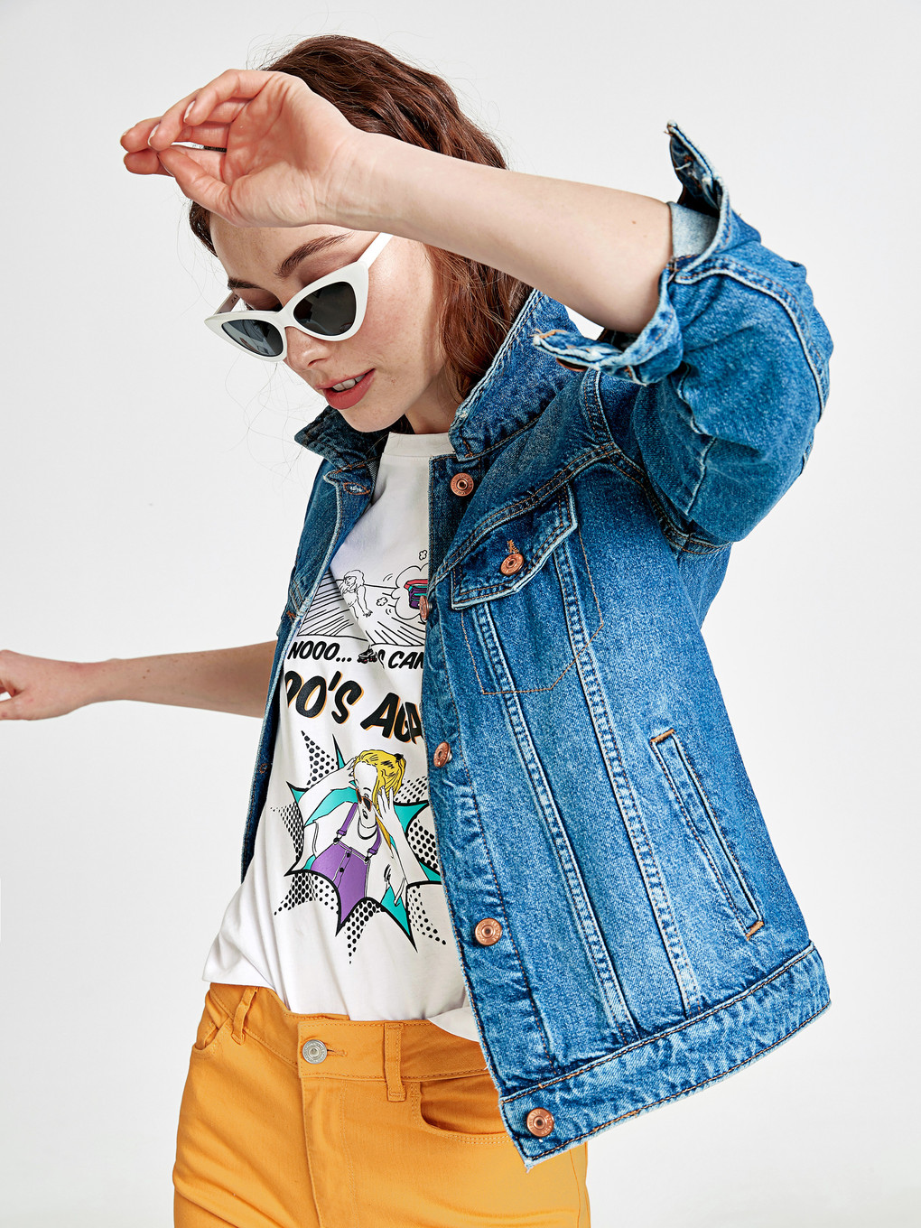 Orta İndigo Rodeo Jean Ceket-1