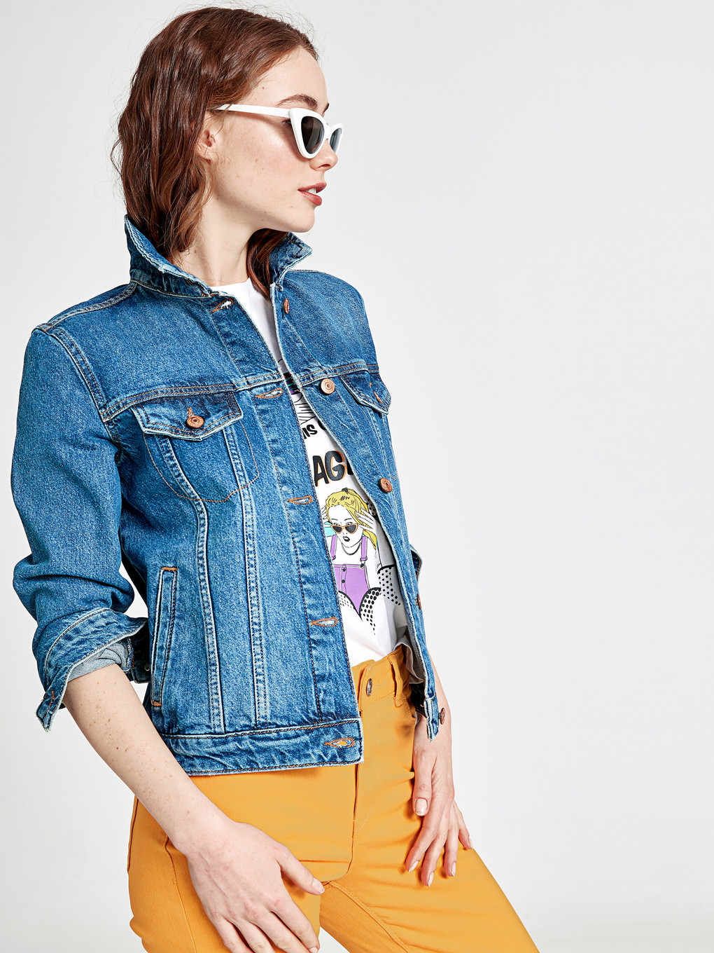 Orta İndigo Rodeo Jean Ceket-2