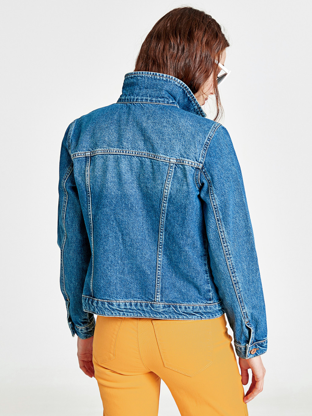 Orta İndigo Rodeo Jean Ceket-3