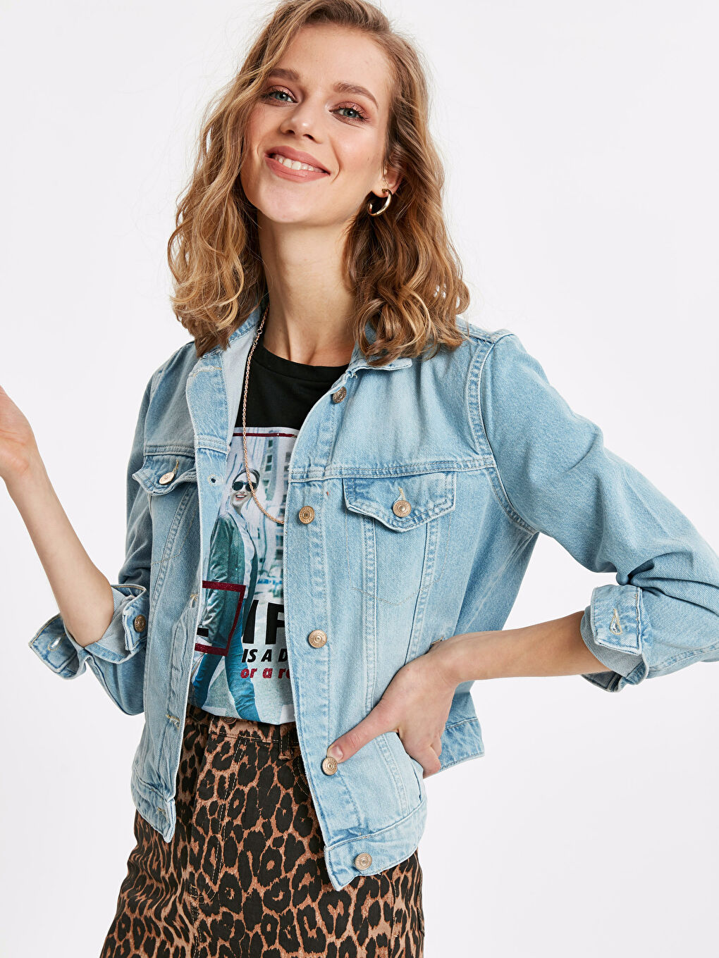 Açık İndigo Rodeo Jean Ceket