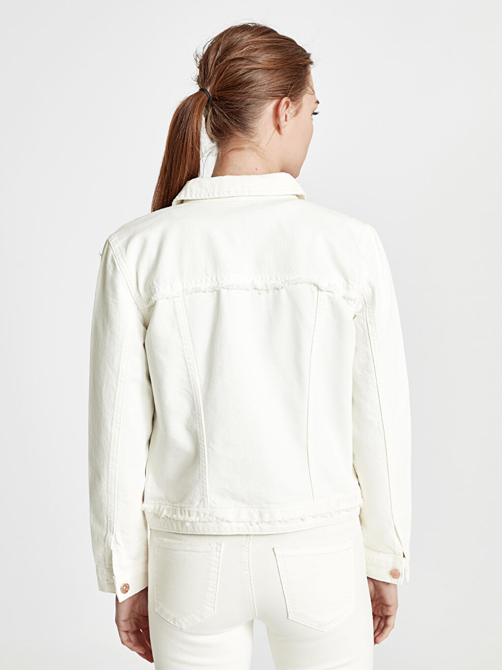 Woman WHITE Denim Jacket-3