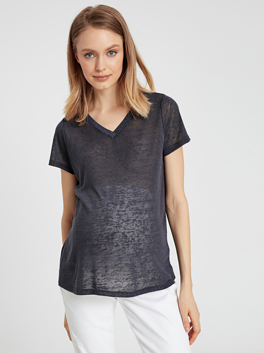 Woman Navy T-shirt-1