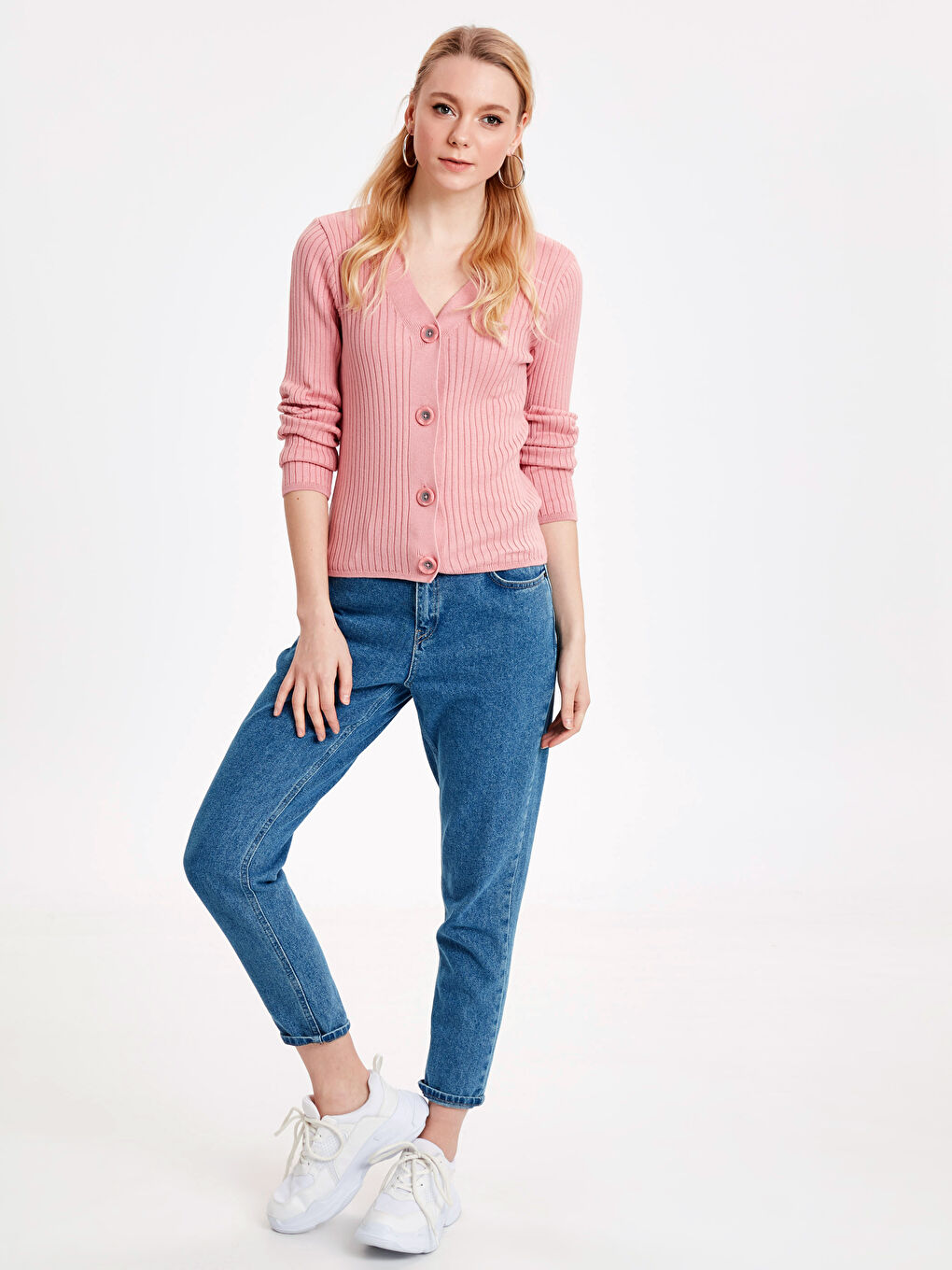 سترة تريكو كول مدور نساء-2