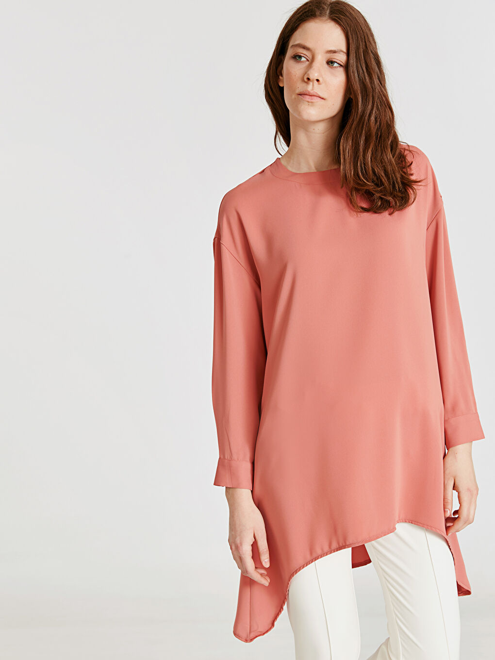 Tunique en Crêpe à Manches Longues pour Femmes