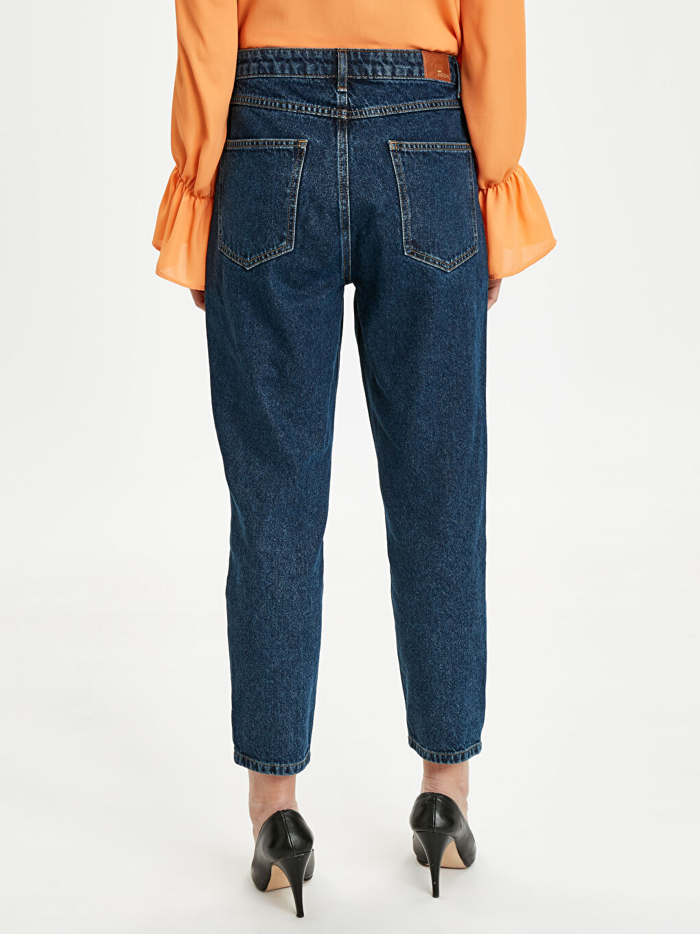 Lacivert Mom Fit Kadın Jean-2