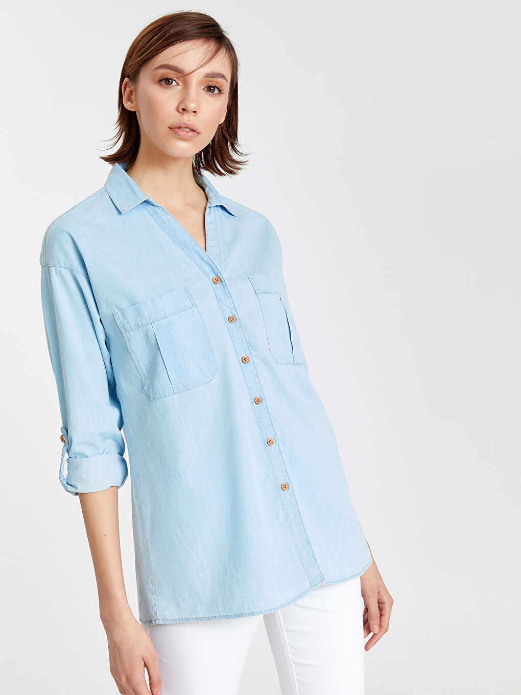 Standard Fit Women's Jean Shirt-1