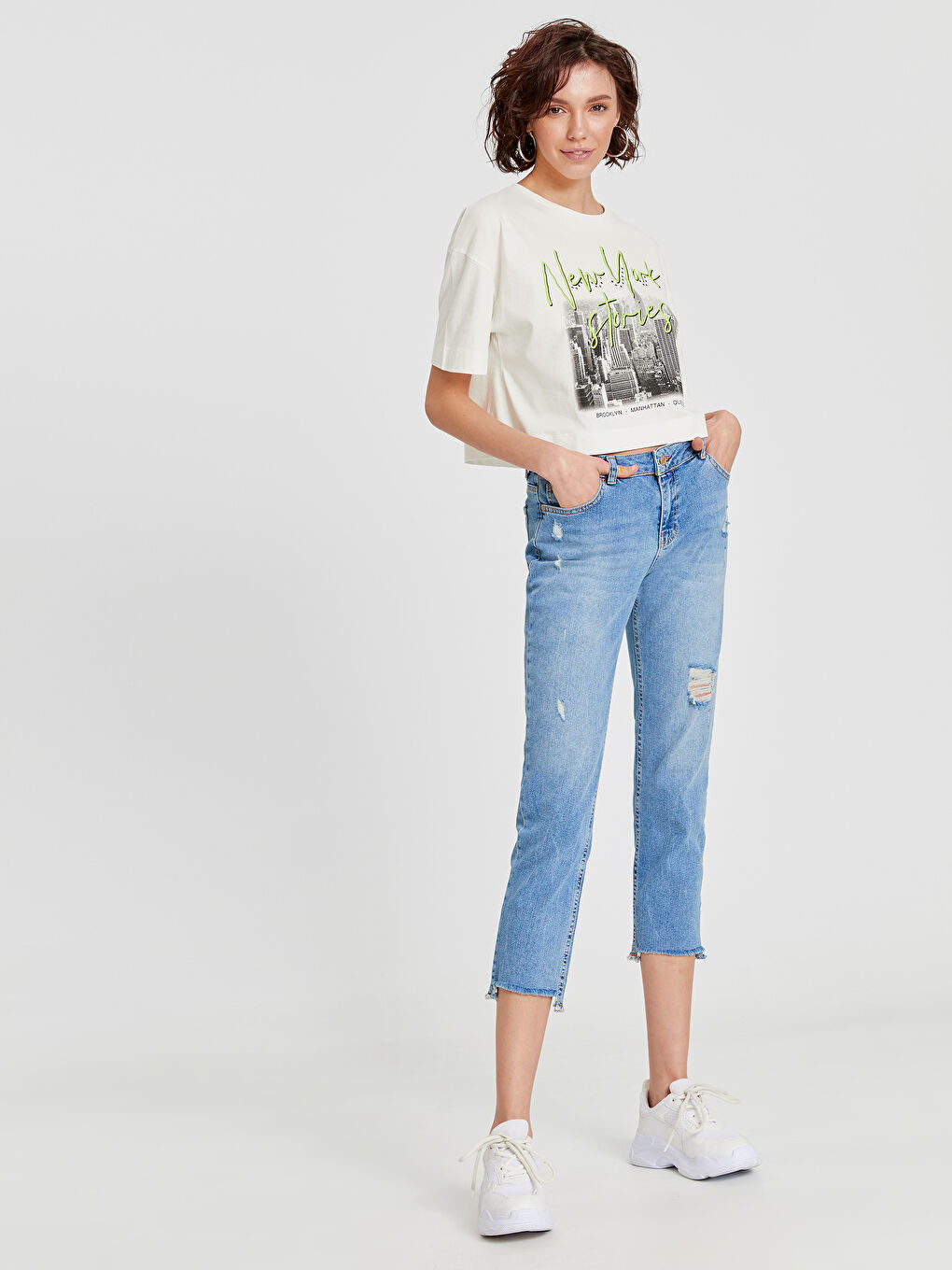 İndigo Boyfriend Kadın Jean Pantolon-1