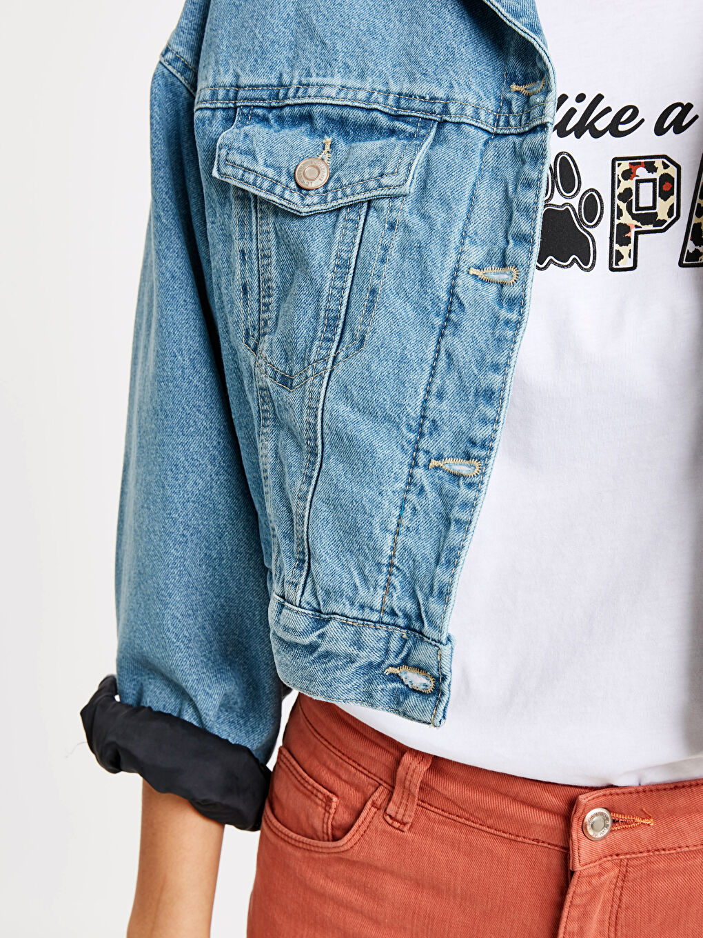 Açık İndigo Rodeo Jean Ceket-3