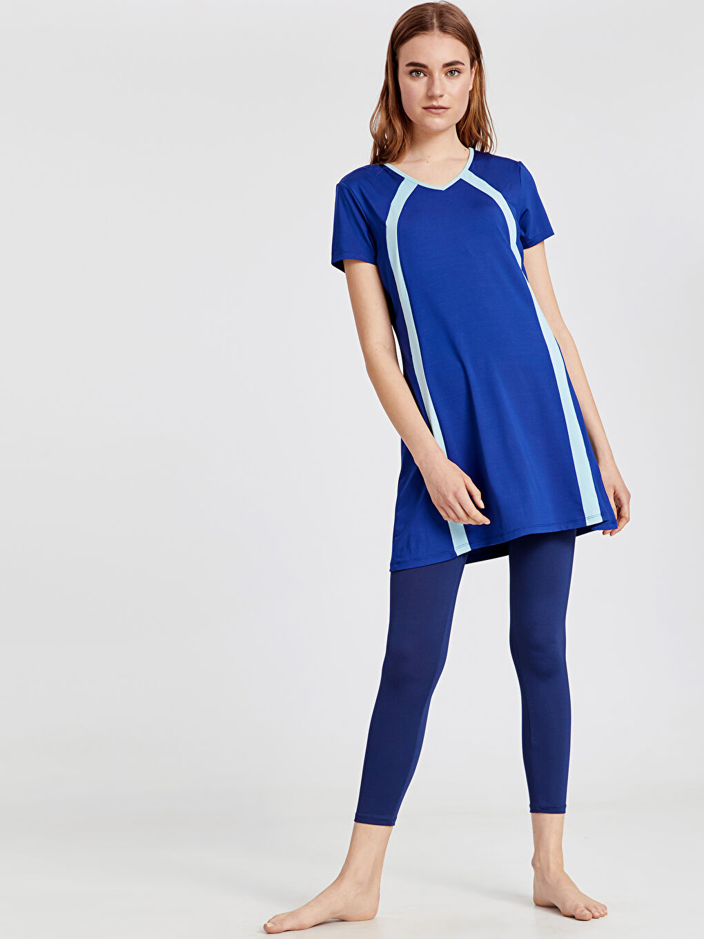 Lacivert Kadın Tesettür Yüzme Tayt-1