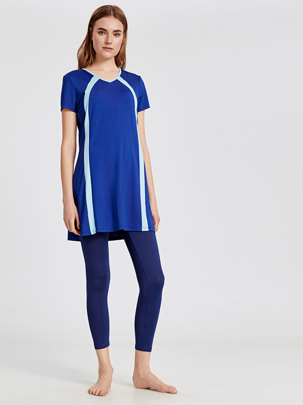 Lacivert Kadın Tesettür Yüzme Tayt-2