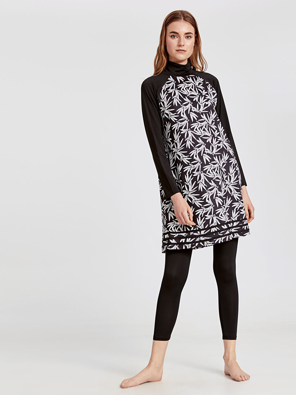 Siyah Tesettür Yüzme Tayt-2