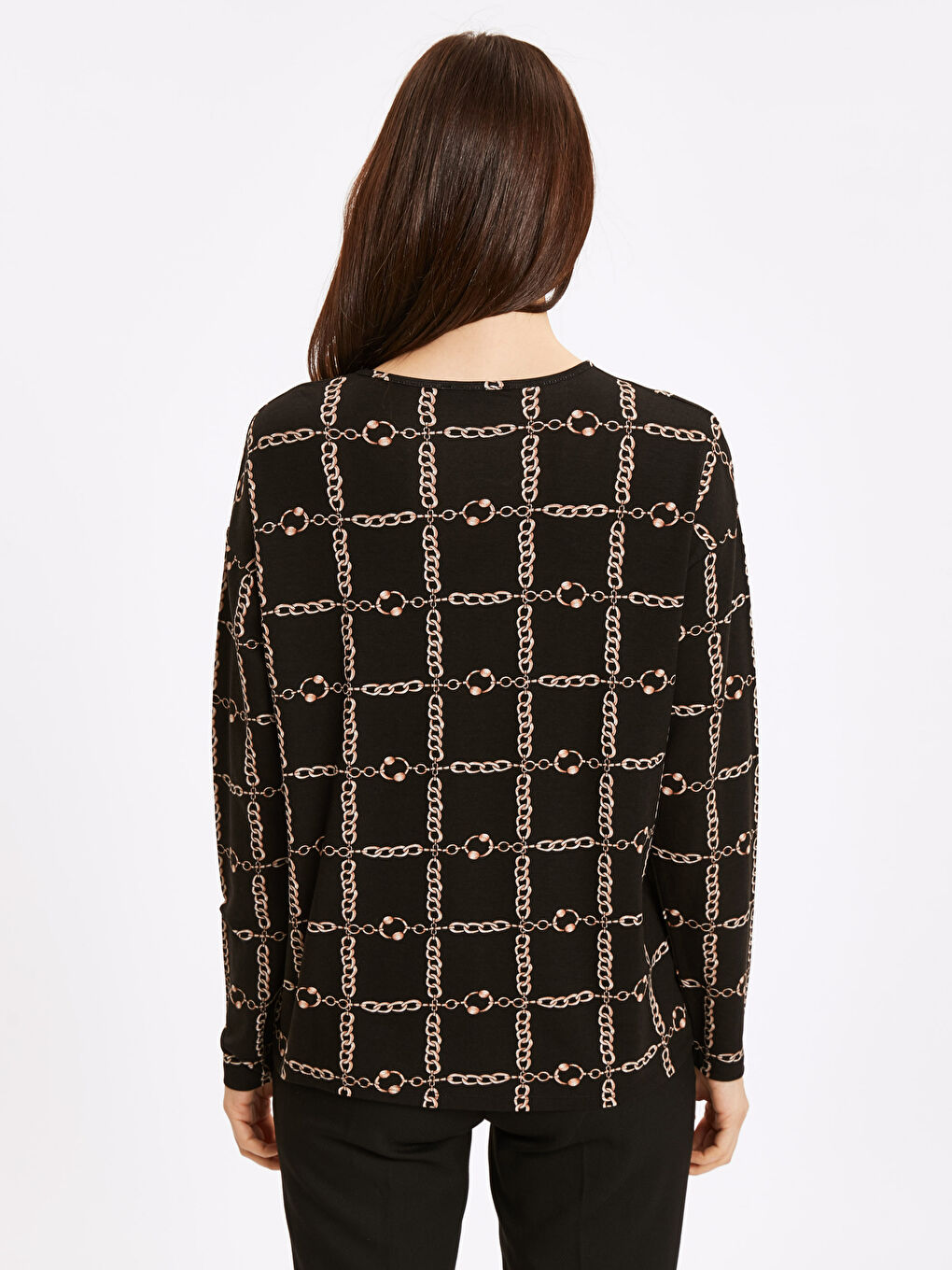 Lacivert Baskılı Tişört-1