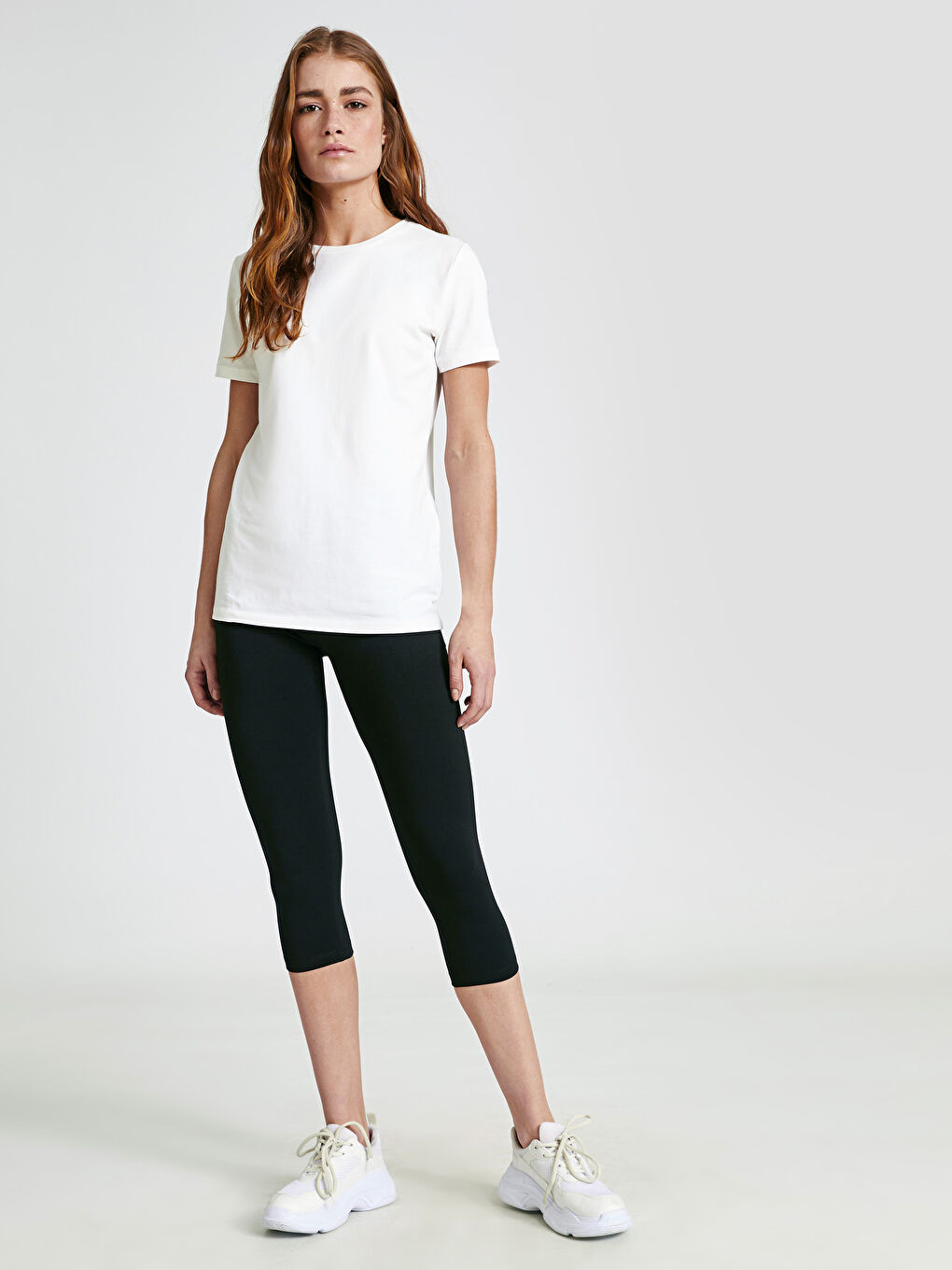 Leggings en Coton Longueur Capri pour Femmes-1