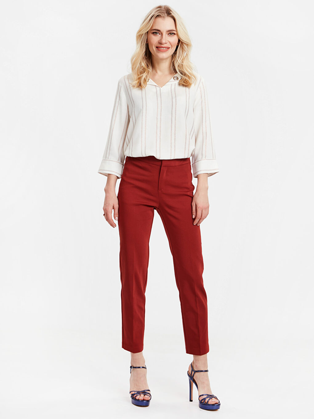 Pembe Çizgili Bluz-2