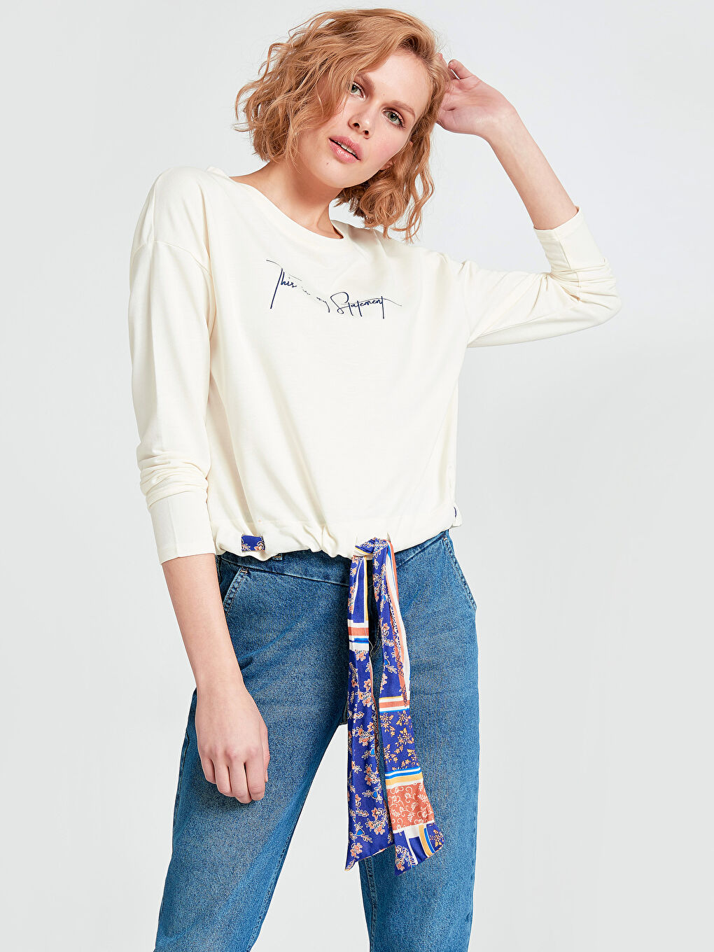 Crew Neck Long Sleeve Oversize Sweatshirt Fabric Women's Sweatshirt