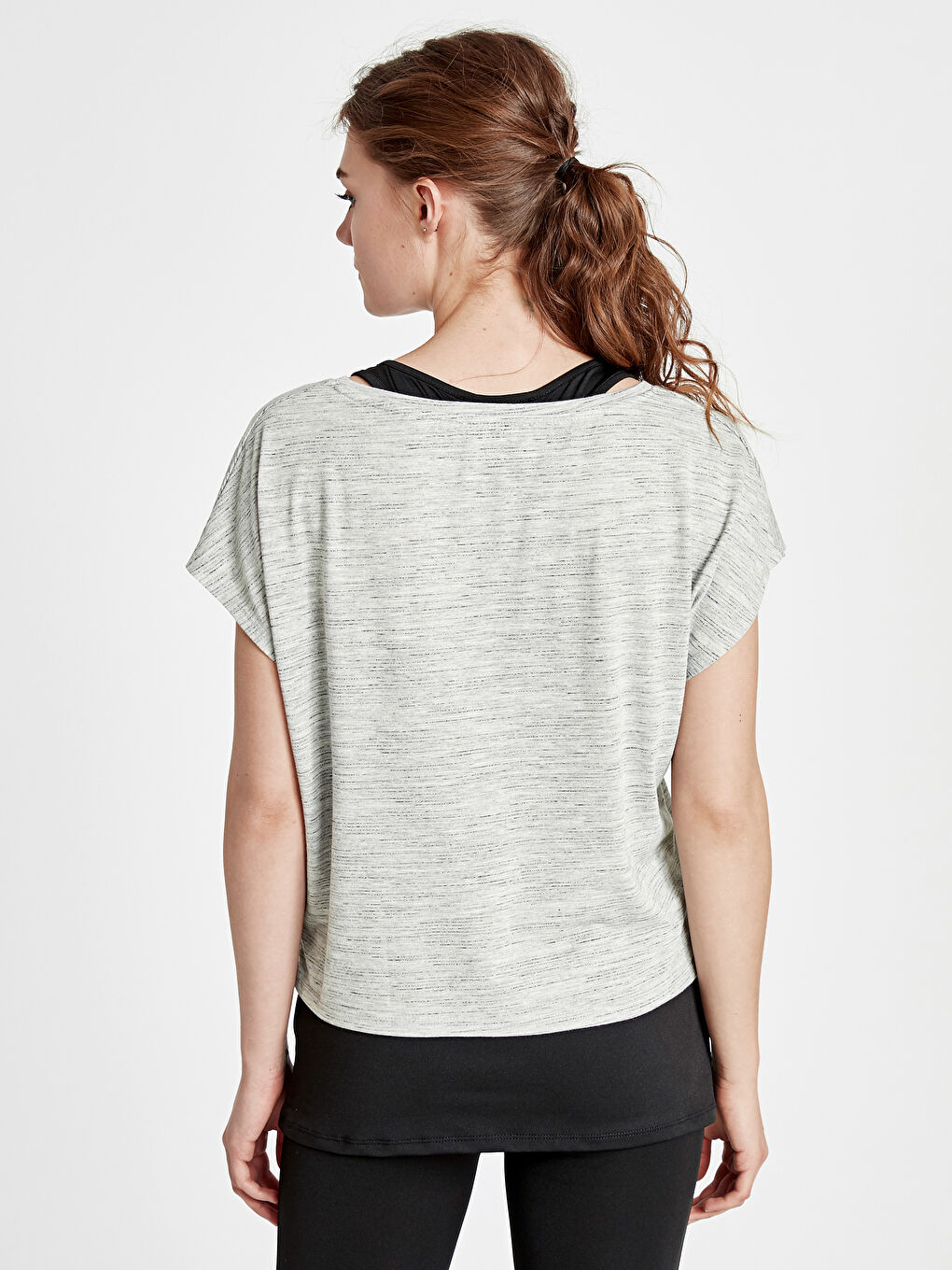 Женщины Серый Футболка для спорта-2