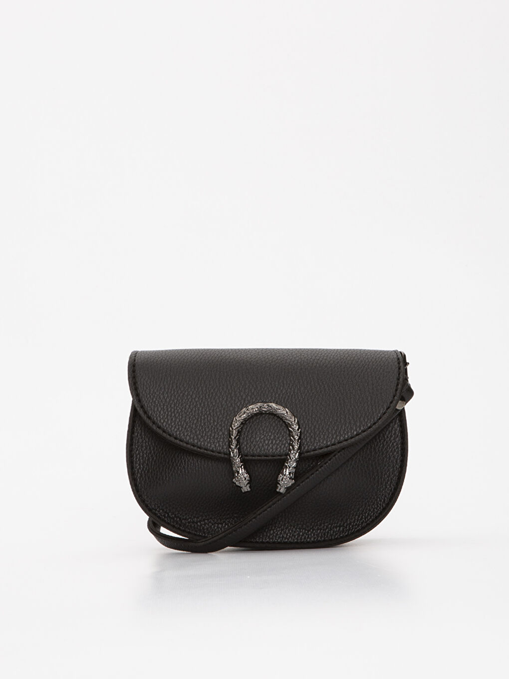 Siyah Deri Görünümlü Çanta-5