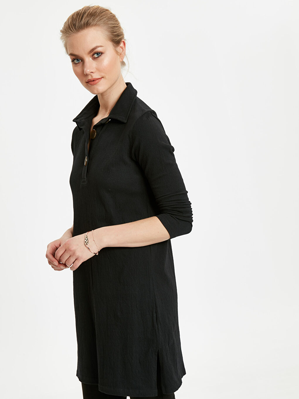 LCWAIKIKI Basic Schlichte Langarm Damen Hemd-Tunika -9SM797Z8-CVL