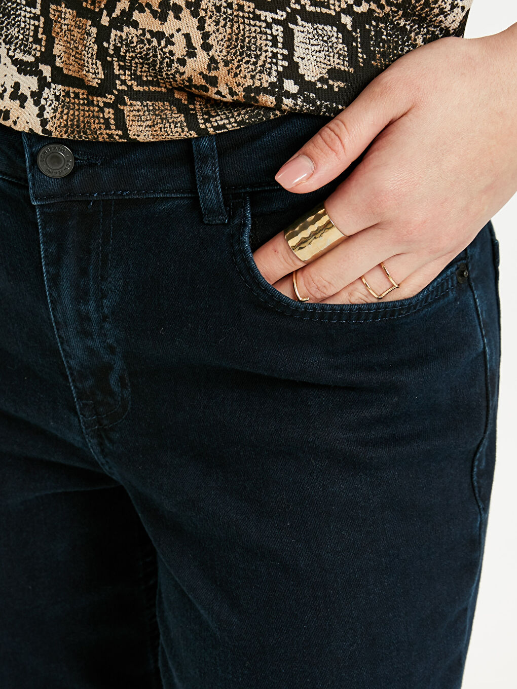 Әйелдер көк Джинсы шалбар-3